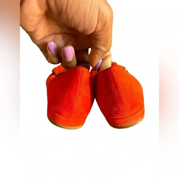 M. Gemi Pointed Fringe Slip On Suede Burnt Orange Size 35 - Picture 11 of 12